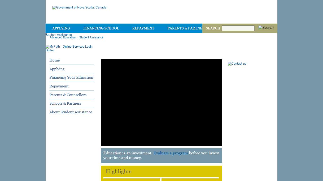 Student Assistance - novascotia.ca